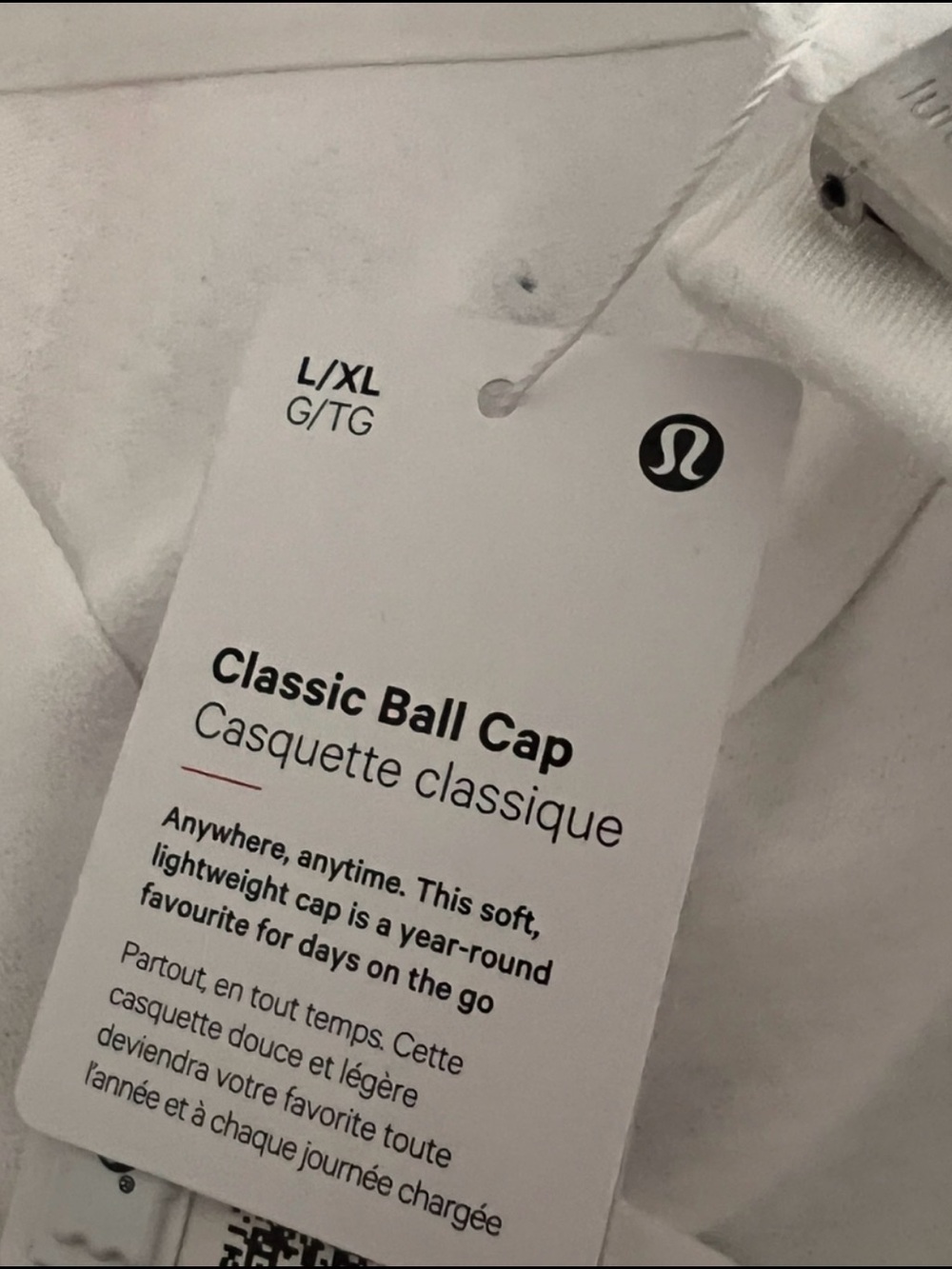 Lululemon NWT Wordmark Unisex Classic Ball Cap in White Black Large/XLarge - Picture 7 of 9